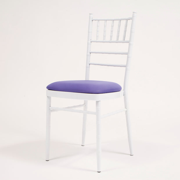 Purple Cushion Cover on White Chiavari Chair