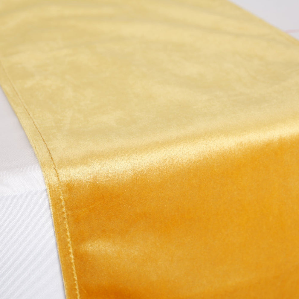 Elegant Gold Velvet Table Runner