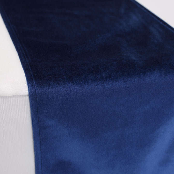 Elegant Navy Velvet Table Runner