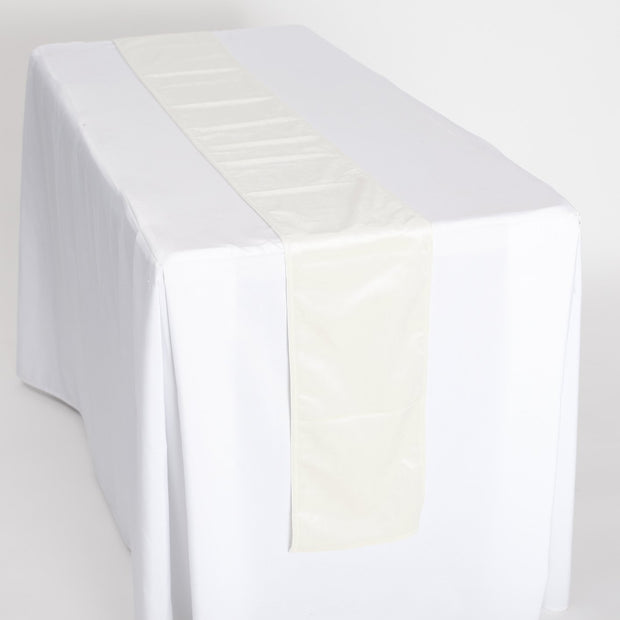 Luxurious White Velvet Table Runner Full View