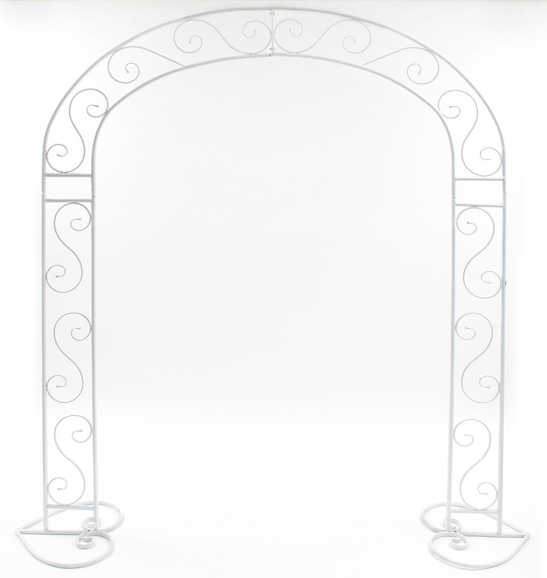 White Wedding Arch - Vintage Scroll Design