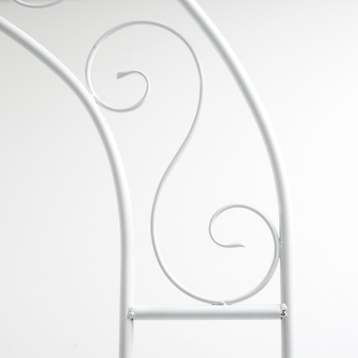 White Wedding Arch - Vintage Scroll Design detail 2