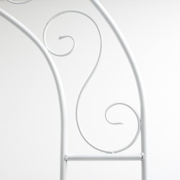White Wedding Arch - Vintage Scroll Design detail 2
