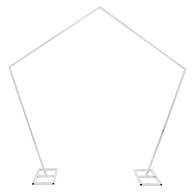 Pentagonal Wedding Arch Decoration Frame - White (2.4m x 2.4m)