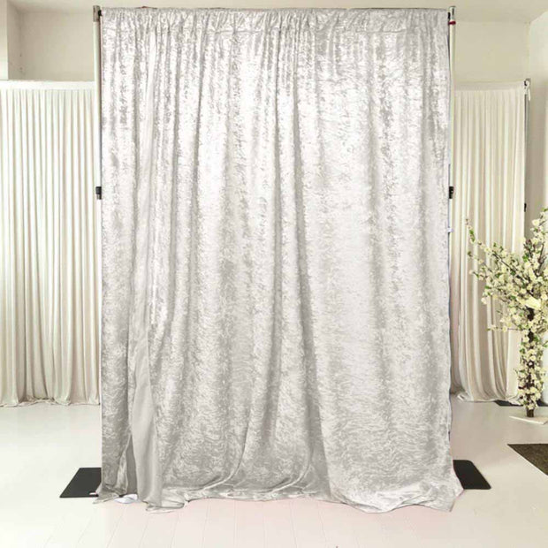 White Velvet Backdrop Curtain - 3 meters length x 3 meters high