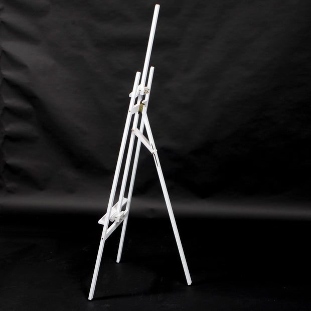 white display easel for weddings and events side view