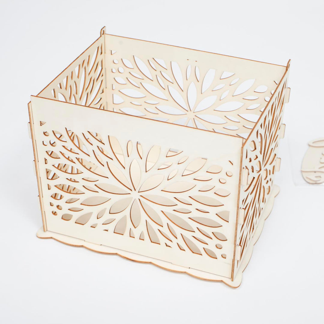 Wishing Well Wedding Card Box - Starburst Floral Side B