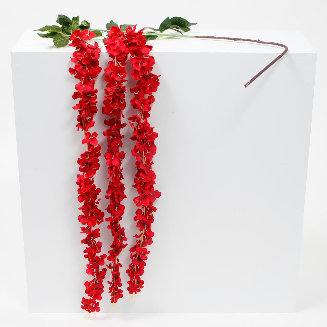 Large Premium Hanging Wisteria Garland - Red (1.6m)