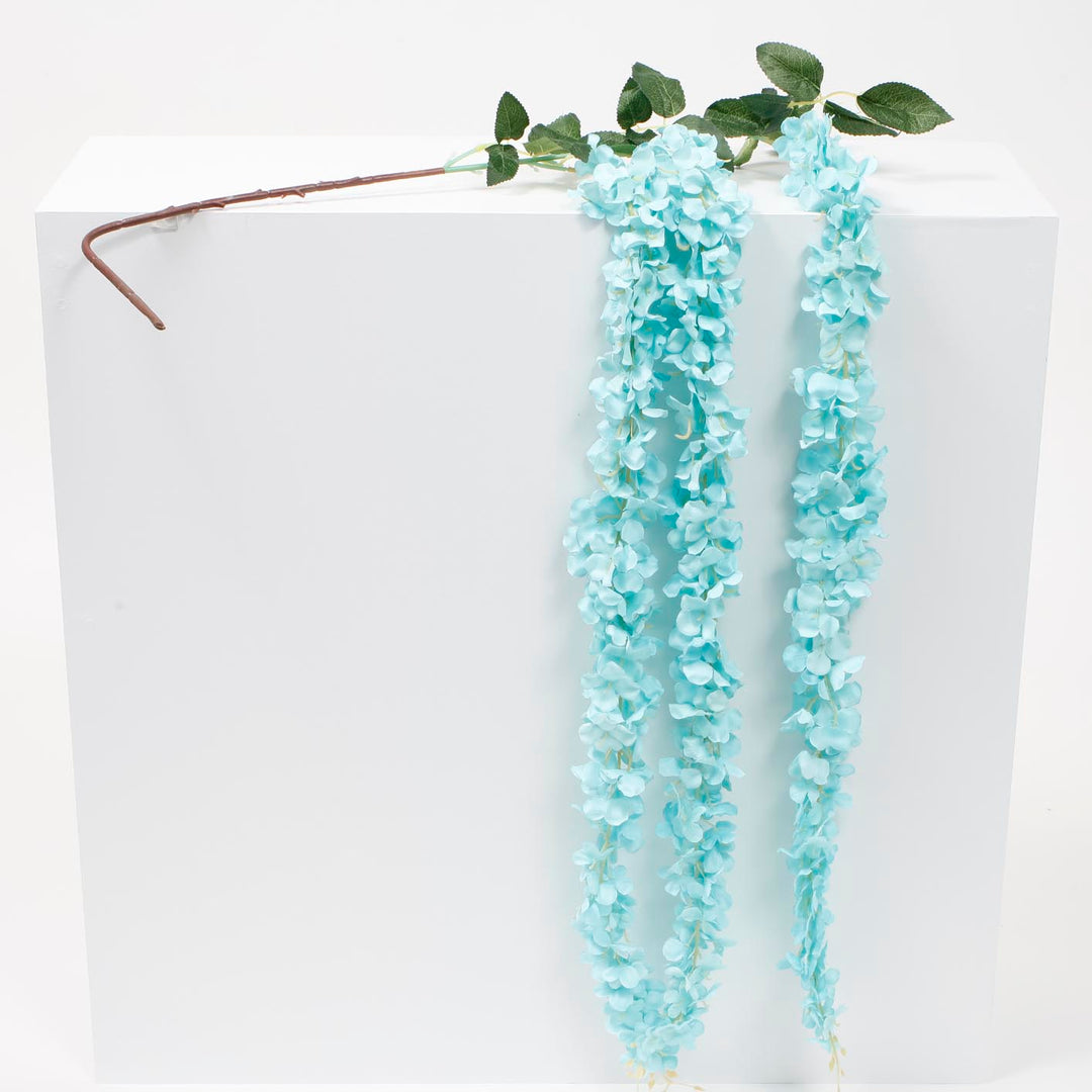 Large Premium Hanging Wisteria Garland - Turquoise (1.6m)