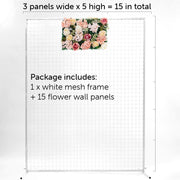 Premium Peony Flower Wall + White Mesh Frame Freestanding COMBO - (2m x 1.5m) *BEST VALUE* Details 2