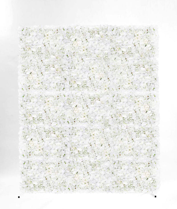 White Rose and Hydrangea Flower Wall + White Mesh Frame Freestanding COMBO - (2m x 1.8m) *BEST VALUE*