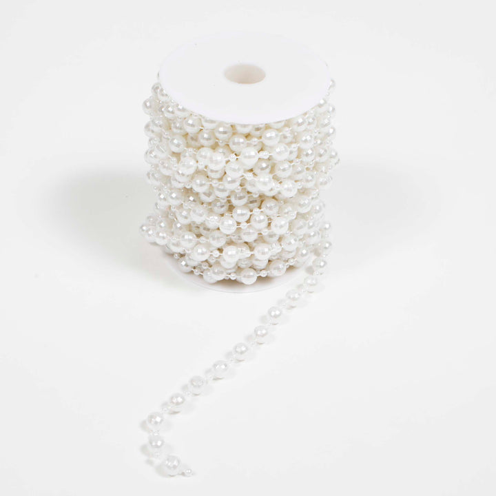 White Mixed Pearl String Beads - 15m