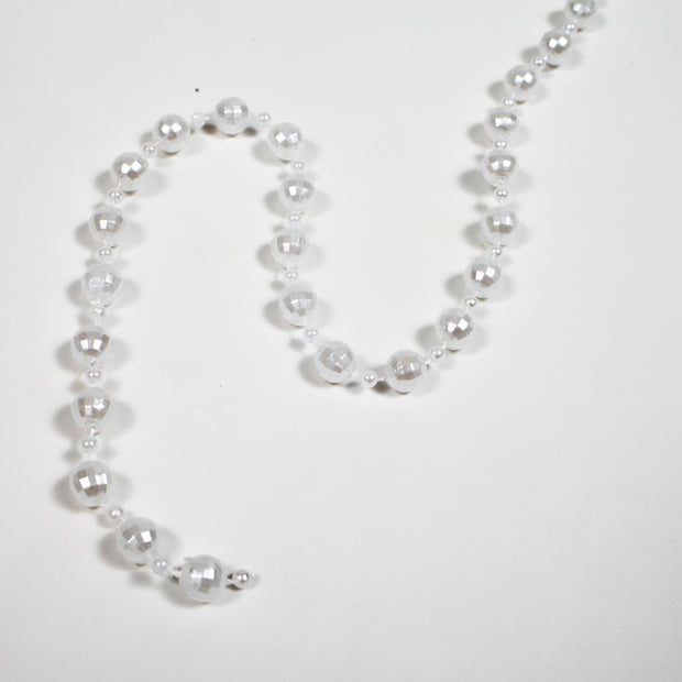 White Mixed Pearl String Beads - 15m Close Up