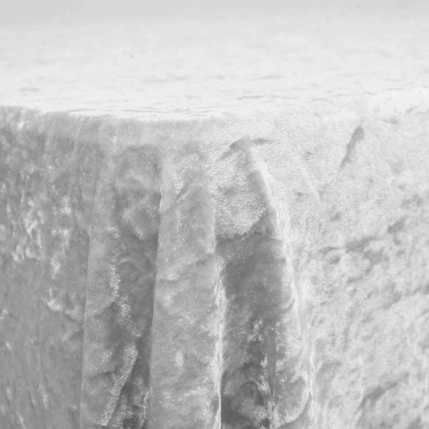 White Rectangle velvet tablecloth closeup