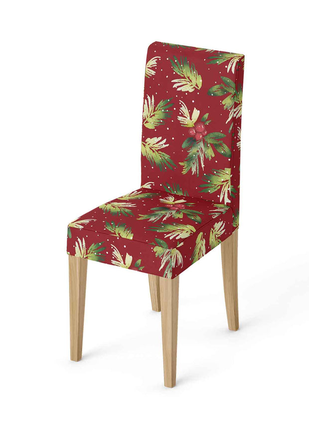 Christmas Chair Covers - Holly on Red