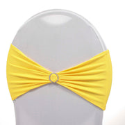 Yellow Lycra Chair Band with Diamante Buckle 