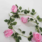 Artificial Pink Rose Vine 9cm Flower 2