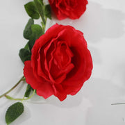 Artificial Red Rose Vine 9cm Flower Close Up 1