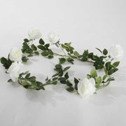Artificial White Rose Vine 9cm Flower