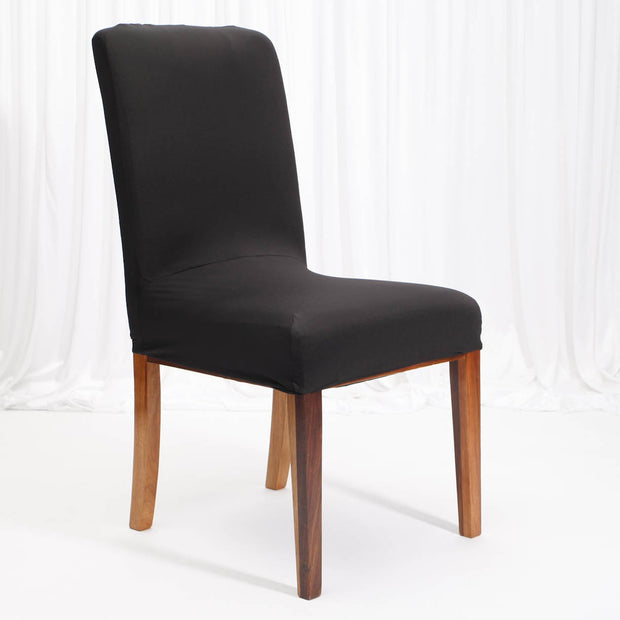 Lycra Chair Covers (Toppers) - Black On Dining Chair