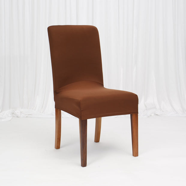 Lycra Chair Covers (Toppers) - Brown On Dining Chair