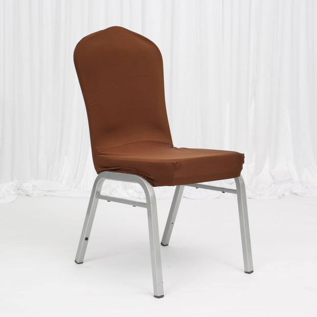 Lycra Chair Covers (Toppers) - Brown On Banquet Chair