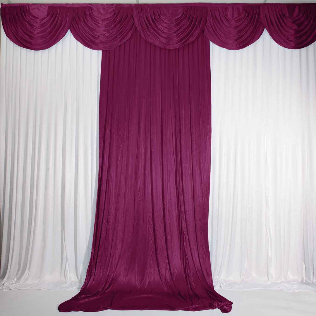 Burgundy Ice Silk Satin Backdrop Convertible Panels 1mx3m