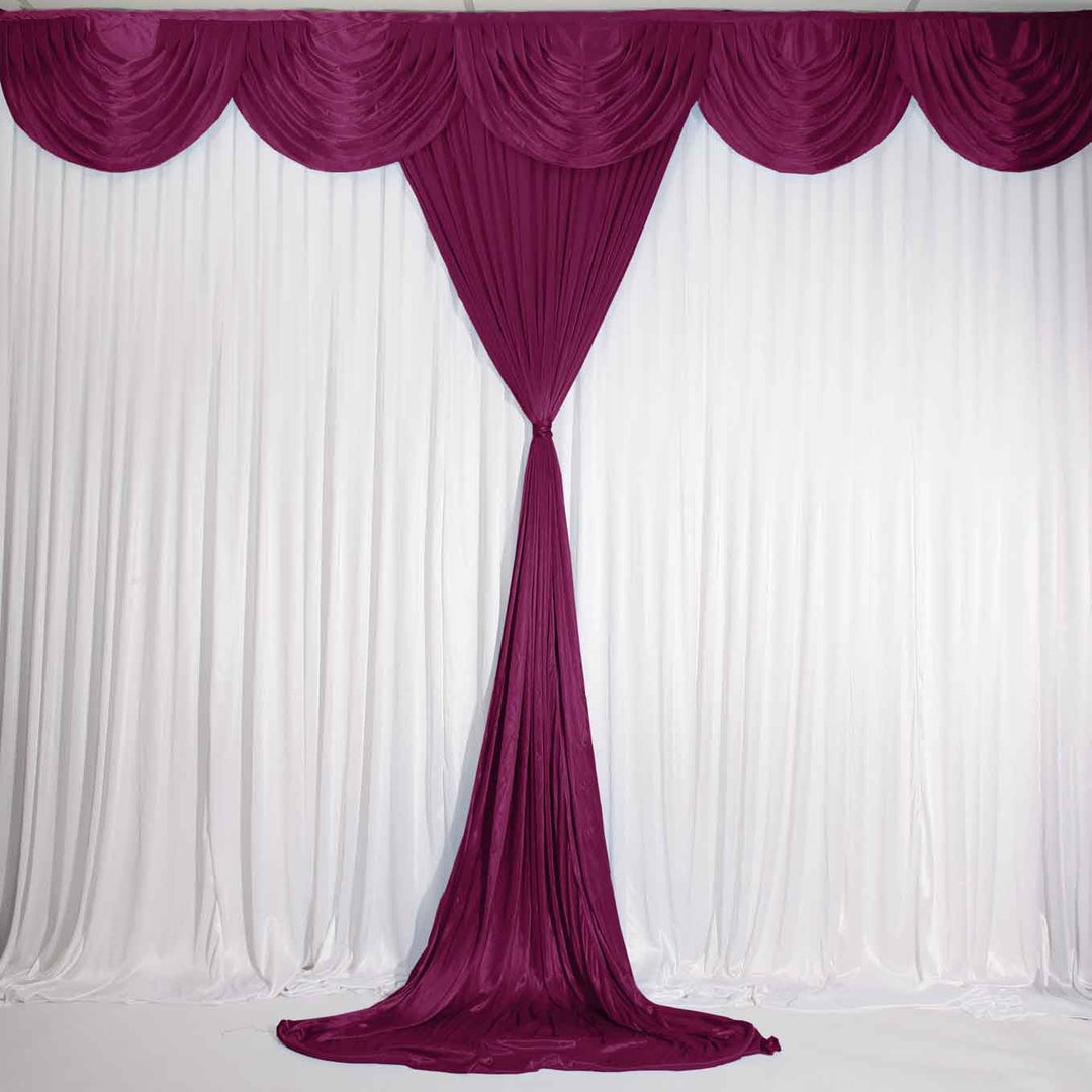 Burgundy Ice Silk Satin Backdrop Convertible Panels 1mx3m