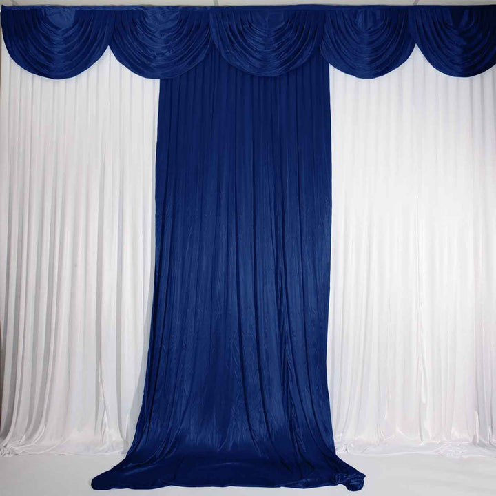 Navy Ice Silk Satin Backdrop Convertible Panels 1mx3m