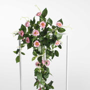 Pink Rose (3cm) Flower Waterfall Bouquet - On Flower Stand