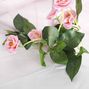 Pink Rose (3cm) Flower Waterfall Bouquet - Flower Close Up 2