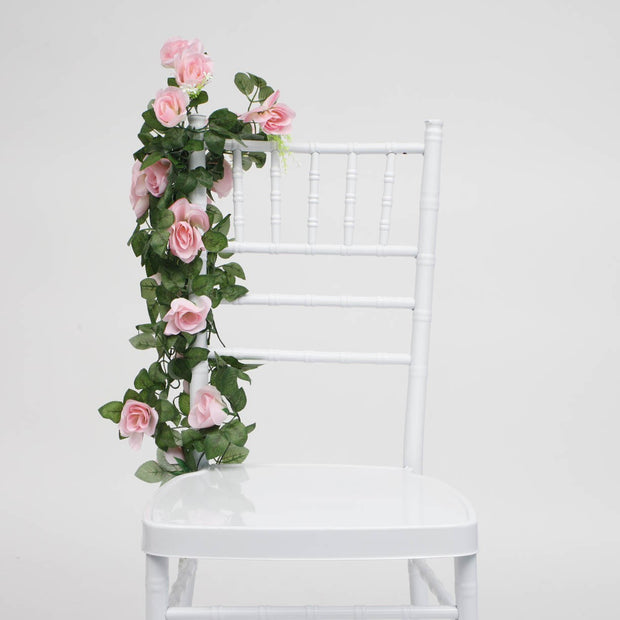 Pink Rose (6cm) Flower Waterfall Bouquet On Chair 2
