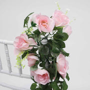 Pink Rose (6cm) Flower Waterfall Bouquet Vine Close Up 1