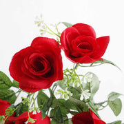 Artificial Red Rose Bouquet Flower Close Up