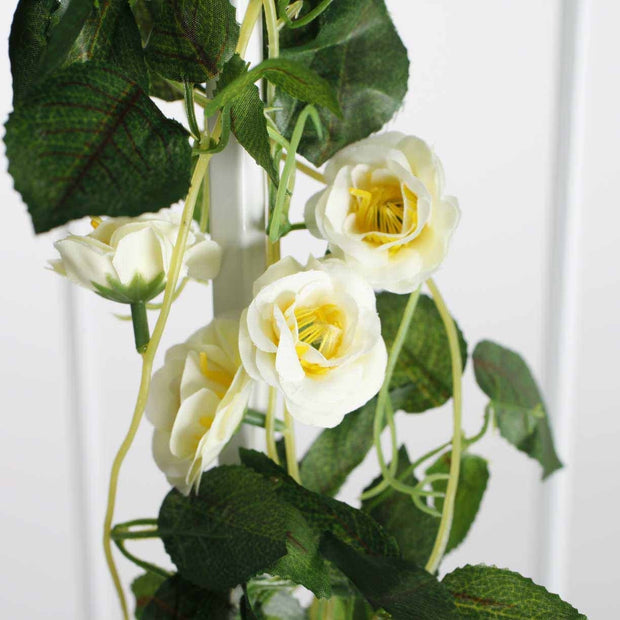 Artificial White Rose Bouquet 3cm Flower Close Up 2