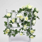 White Rose (6cm) Flower Waterfall Bouquet On Tiffany Chair 1