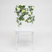 White Rose (6cm) Flower Waterfall Bouquet On Tiffany Chair 2