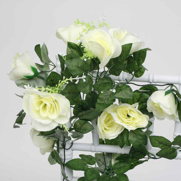 White Rose (6cm) Flower Waterfall Bouquet Flower Close Up 1