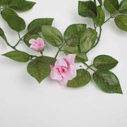 2 x Pink Rose (3cm) Artificial Flower Vine - 1.6m Flower Close Up