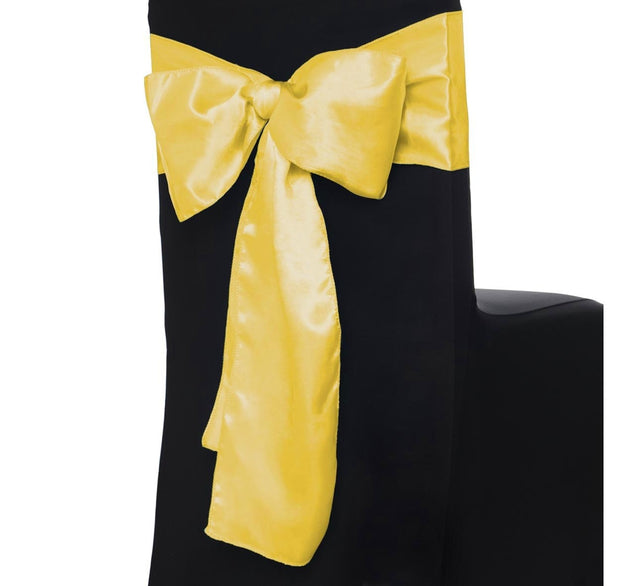 Satin Chair Sashes - Yellow