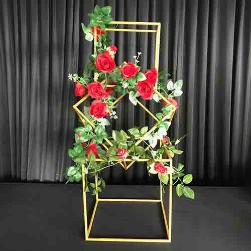 Artificial Red Rose Bouquet On Iron Frame