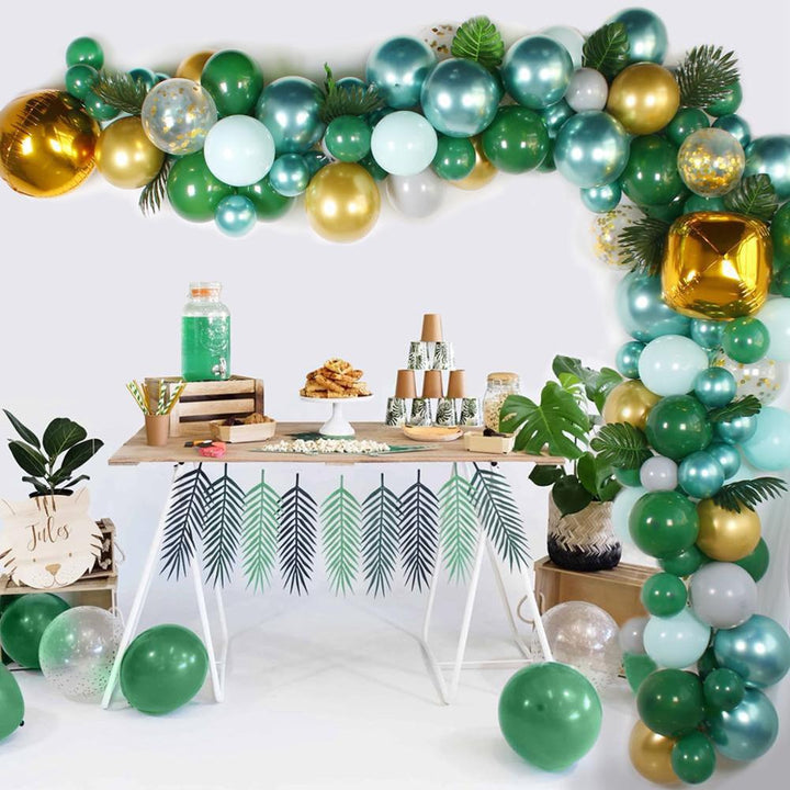 167pc Balloon Garland Kit - Jungle Green and Gold