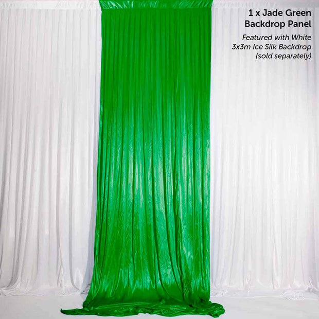 Emerald Green (Jade) Ice Silk Satin Backdrop Convertible Panels 1mx3m