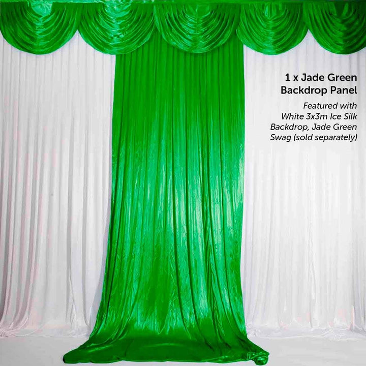 Emerald Green (Jade) Ice Silk Satin Backdrop Convertible Panels 1mx3m