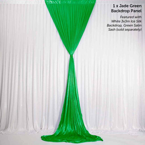 Emerald Green (Jade) Ice Silk Satin Backdrop Convertible Panels 1mx3m