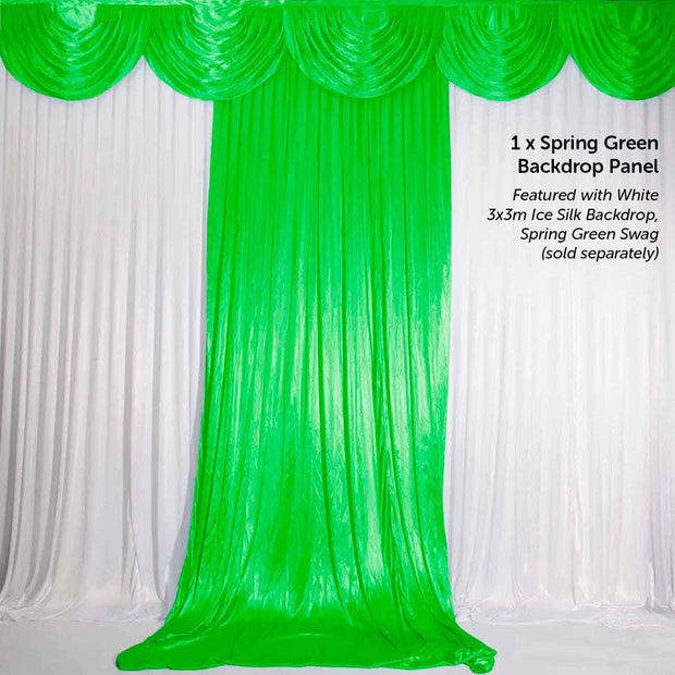 Tropical Spring Green Ice Silk Satin Backdrop Convertible Panels 1mx3m