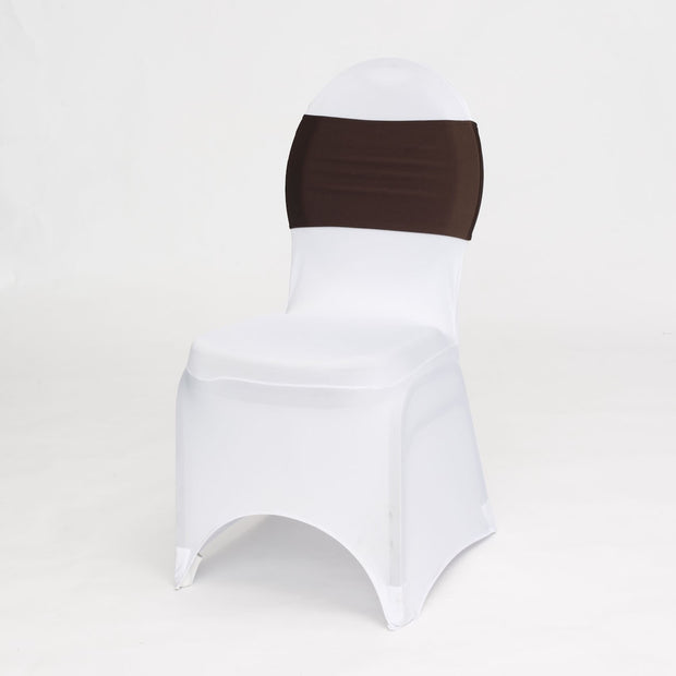 Lycra Chair Bands Front - Chocolate Brown