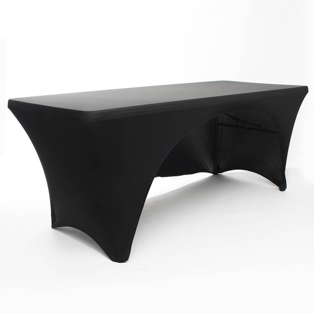 Black 3 Sided Lycra Fitted Tablecloth 6ft