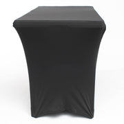 Black Lycra Fitted Tablecloth (4ft) Side