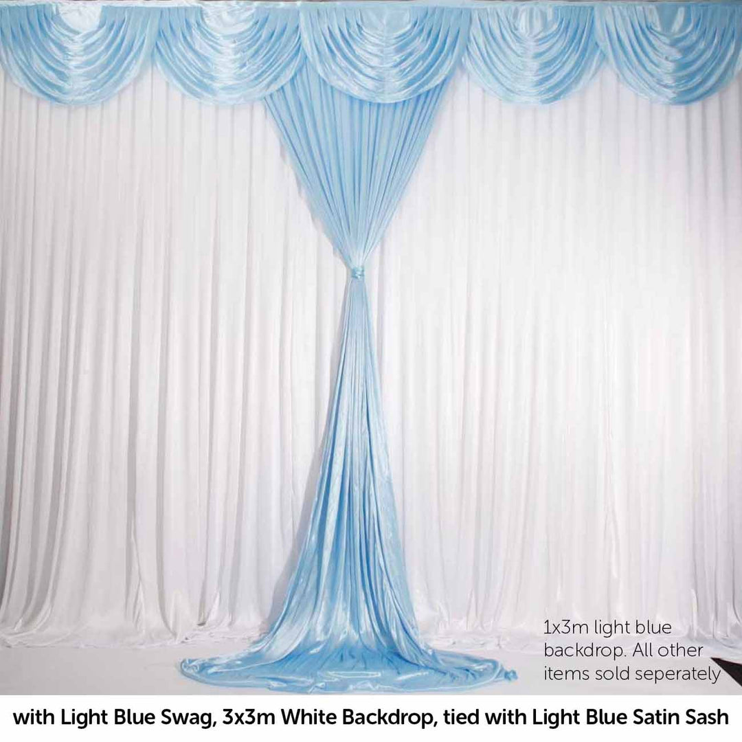 Light Blue Ice Silk Satin Backdrop Convertible Panels 1mx3m